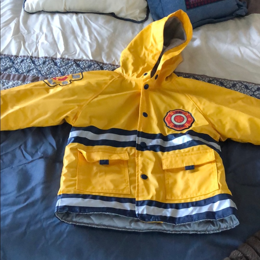 Fleece lined fireman raincoat